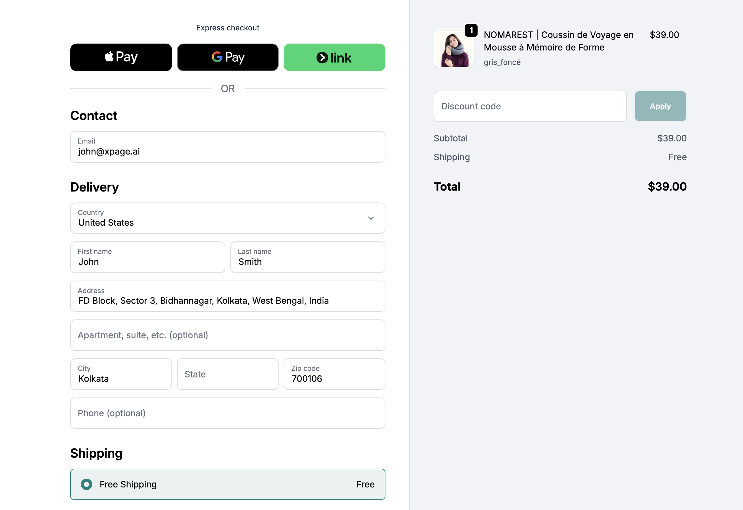 xPage landing page mockup